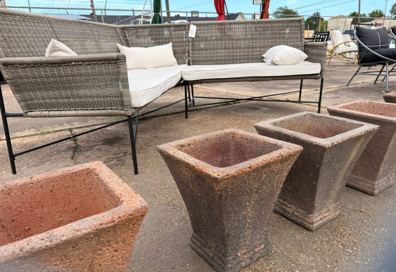 Outdoor patio furniture display at 82 Outlet in Indianola, Mississippi